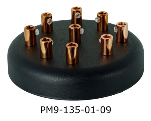 Przejdź do produktu Podsufitka metalowa 9 otworów 135 mm czarna + miedź