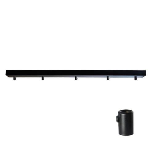 Przejdź do produktu Podsufitka czarna prostokątna maskownica sufitowa 80cm 5 otworów +01A