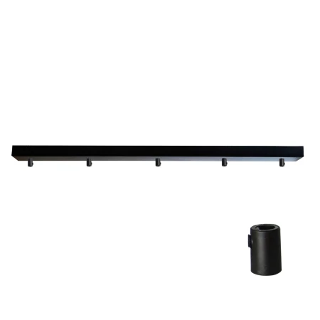 Podsufitka czarna prostokątna maskownica sufitowa 80cm 5 otworów +01S