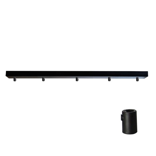 Przejdź do produktu Podsufitka czarna prostokątna maskownica sufitowa 80cm 5 otworów +01S