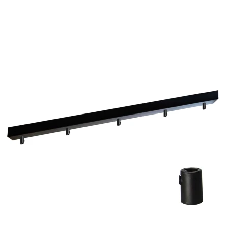 Podsufitka czarna prostokątna maskownica sufitowa 80cm 5 otworów +01S
