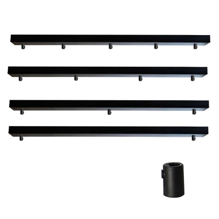 Podsufitka czarna prostokątna maskownica sufitowa 80cm 5 otworów +01S