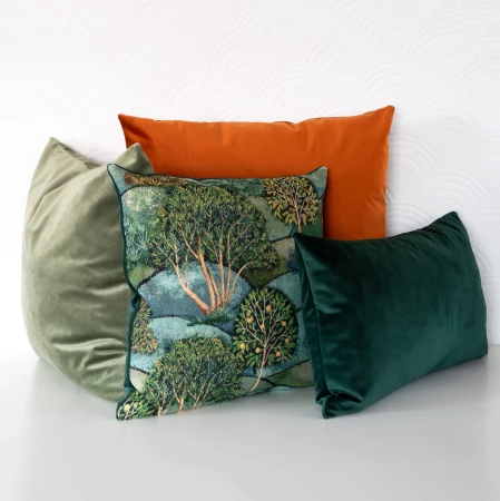 Poszewka Gobelinowa 40x40cm Sad Zielona Niebieska PolDesign