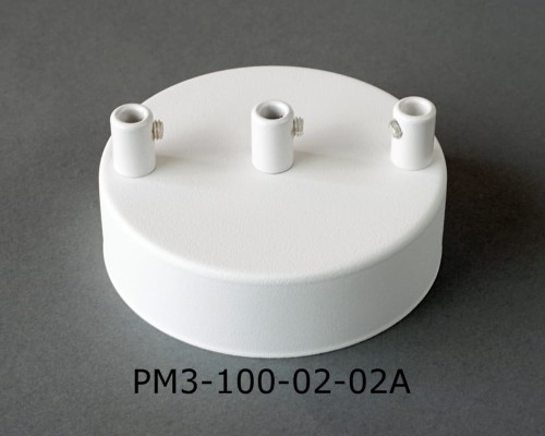 Przejdź do produktu Podsufitka metalowa 3 otwory 100mm kolor biały + biały hamulec
