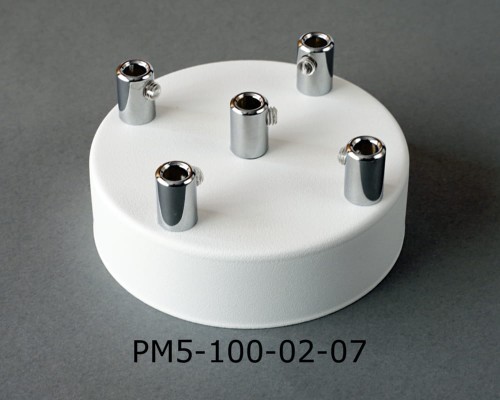 Przejdź do produktu Podsufitka metalowa 5 otworów 100mm kolor biały + chrom