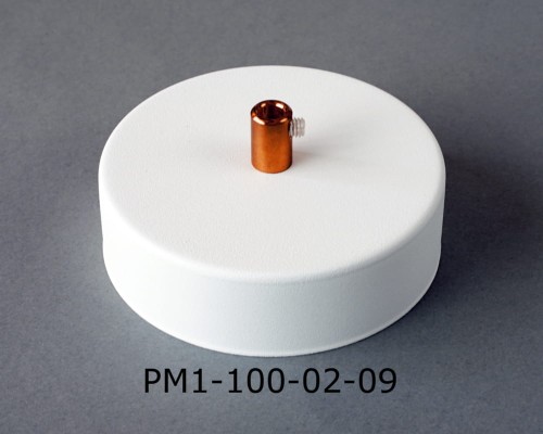 Przejdź do produktu Podsufitka metalowa 1 otwór 100mm kolor biały + miedź