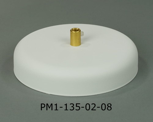 Przejdź do produktu Podsufitka metalowa 1 otwór 135mm kolor biały + mosiądz