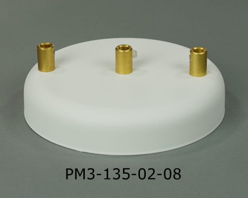Przejdź do produktu Podsufitka metalowa 3 otwory 135mm kolor biały + mosiądz