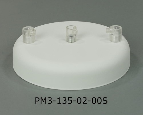 Przejdź do produktu Podsufitka metalowa 3 otwory 135mm kolor biały + hamulec przezroczysty