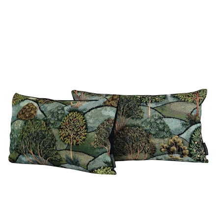Poszewka 30x50cm Gobelinowa Sad Zielona Niebieska PolDesign