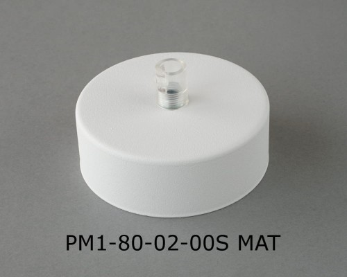 Przejdź do produktu Podsufitka metalowa 1 otwór 80mm kolor biały + plastikowy hamulec