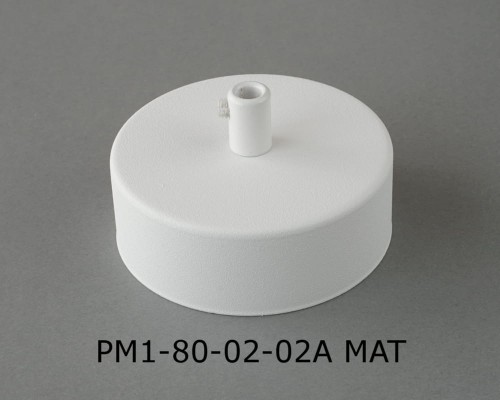 Przejdź do produktu Podsufitka metalowa 1 otwór 80mm kolor biały + biały hamulec