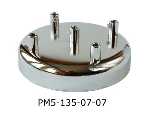Przejdź do produktu Podsufitka maskownica sufitowa srebrna 5 otworów 135mm chrom