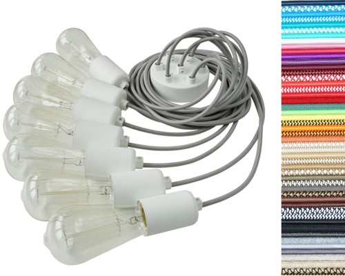 Przejdź do produktu Lampa pająk 7 biała 0202-25 szary jasny