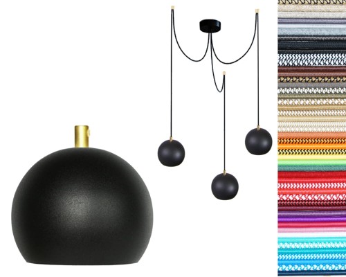 Przejdź do produktu Lampa kula 3 0108 + GU10 czarna ze złotem