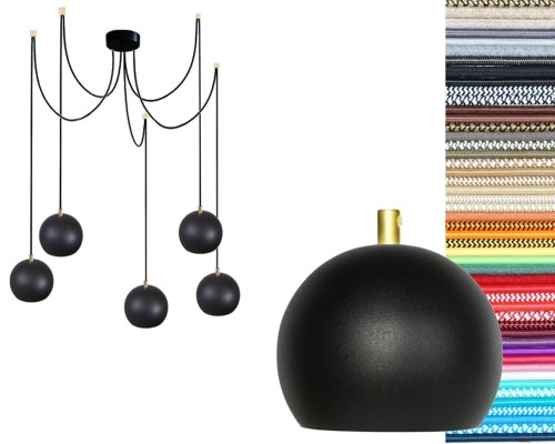 Przejdź do produktu Lampa kula 5 12cm 0108+GU10 złota czarna
