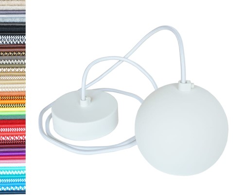 Przejdź do produktu Lampa wisząca kula 12cm biała 0202
