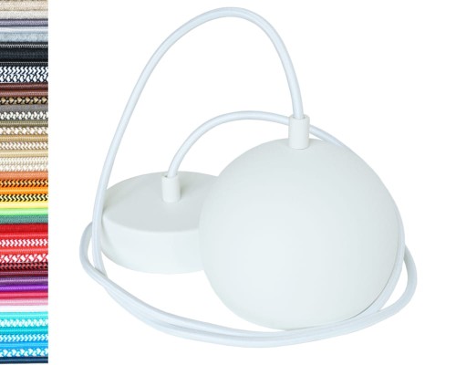 Przejdź do produktu Lampa wisząca 12cm biała 0202A