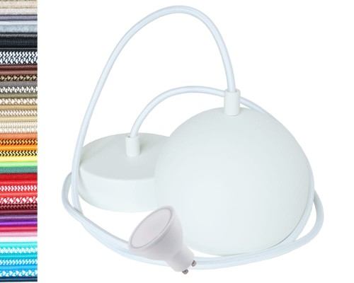 Przejdź do produktu Lampa wisząca kula 12cm biała 0202A+GU10