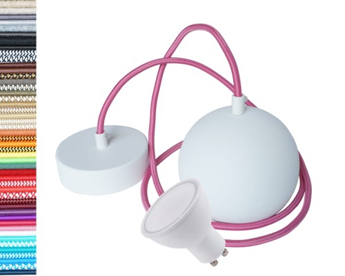 Przejdź do produktu Lampa wisząca kula 12cm biała  0202A+GU10