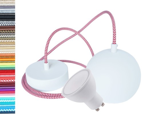 Przejdź do produktu Lampa wisząca kula 12cm biała  0202A+GU10