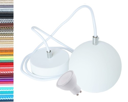 Przejdź do produktu Lampa wisząca kula 12cm biała  0207+GU10