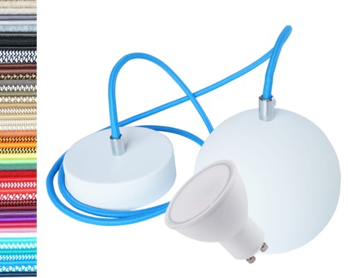 Przejdź do produktu Lampa kula 12cm 0207+GU10 biała chrom niebieska