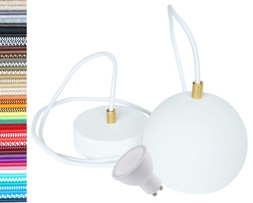 Przejdź do produktu Lampa kula 12cm 0208+GU10 biała złota