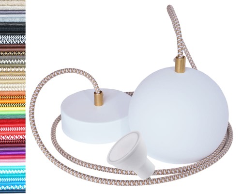 Przejdź do produktu Lampa kula 12cm 0208+GU10 biała złota