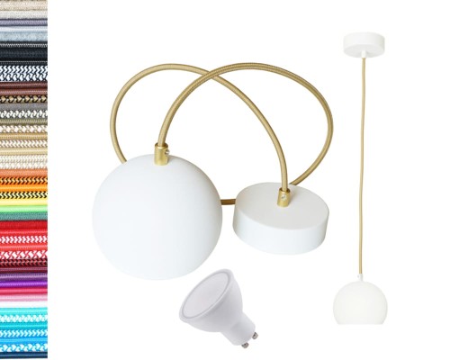 Przejdź do produktu Lampa kula 12cm 0208+GU10 złota biała