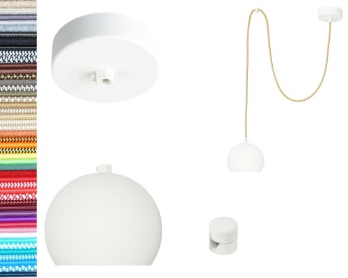 Przejdź do produktu Lampa wisząca kula 12cm biała 0202  2m
