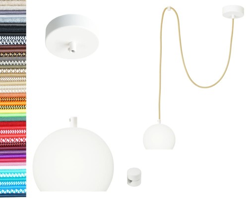 Przejdź do produktu Lampa wisząca kula 12cm biała 0202A  2m