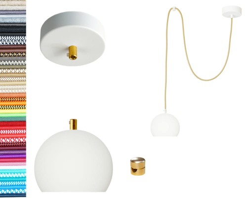 Przejdź do produktu Lampa wisząca kula 12cm biała 0208 2m