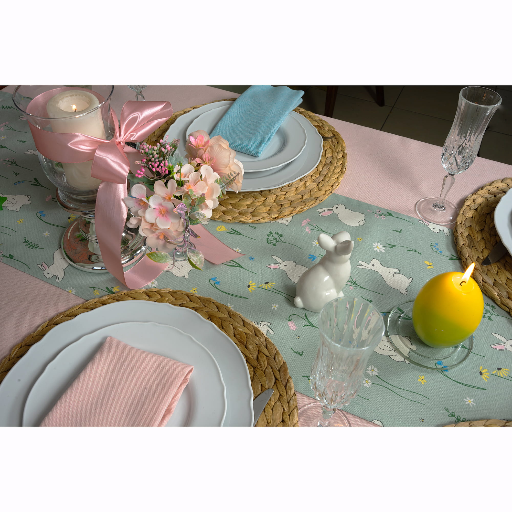 Bieżnik 160cm Wielkanocny Świąteczny Bawełniany pastelowy